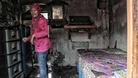 Begini kondisi salah satu rumah warga yang terbakar.
