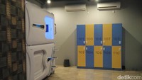 Inilah Jakpod Capsule Hotel Jakarta, hotel kapsul terbaru di kawasan Thamrin. Tepatnya ada di Jalan Plaju, No. 16, Thamrin, Jakarta. (Wahyu/detikTravel)