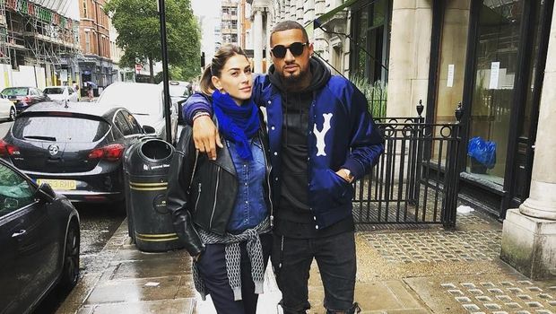 Boateng dan istrinya, Melissa.