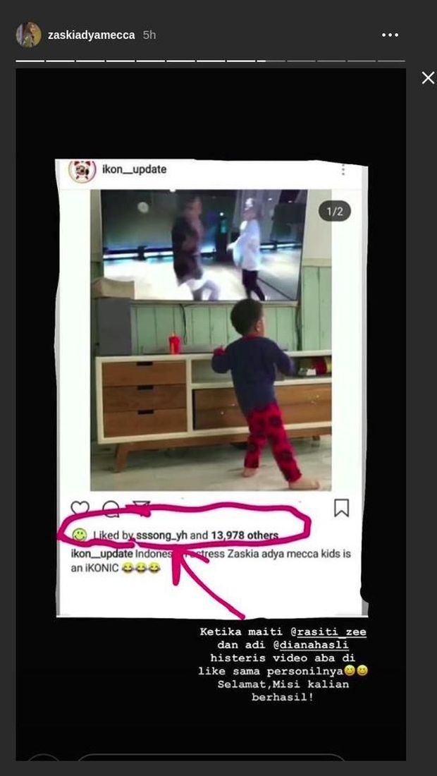 Mantul! Video Anak Zaskia Adya Mecca Dapat Like dari Yunhyeong IKON
