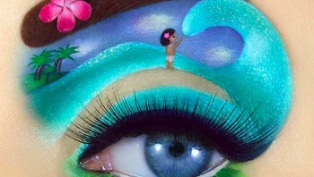 Menggabungkan ketiga elemen tersebut ia menggunakan kelopak matanya sebagai tempat ia berkreasi. (Foto: Instagram/tal_peleg)