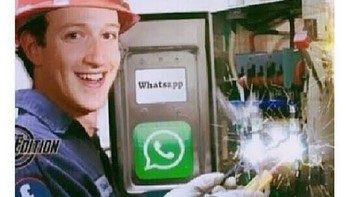 Meme lain mengenai down-nya WhatsApp, yang kini dimiliki oleh Facebook. (Foto: Internet/Twitter)