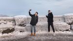 Panorama Menakjubkan Hamparan Es di Air Terjun Niagara