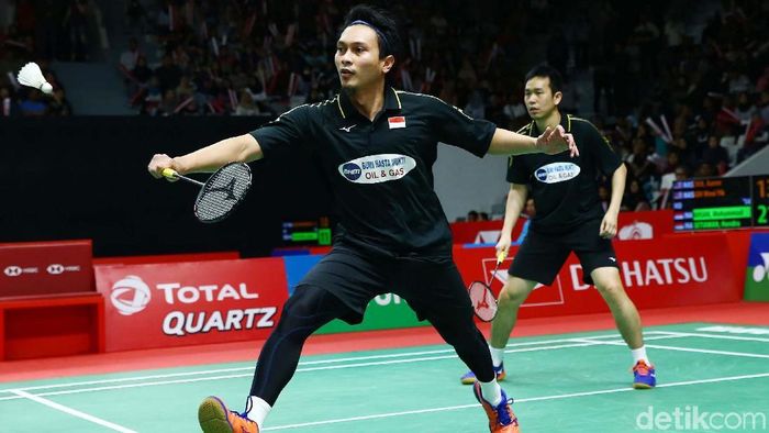 Mohammad Ahsan/Hendra Setiawan lolos ke perempatfinal All England 2019. (dok. Foto: Grandyos Zafna/detikcom)