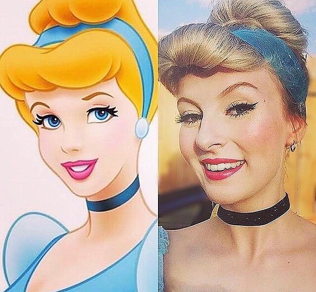 Tak hanya make up saja. Ia cerdik menata rambut hingga busana yang dipakai sehingga sangat mirip tokoh yang ia perankan. Foto: instagram/rermakeup