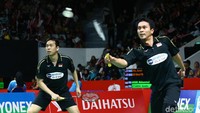 Mohammad Ahsan/Hendra Setiawan melangkah ke babak kedua seusai melibas wakil Malaysia, Aaron Chia/Soh Wooi Yik.