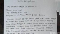 Ini dia surat pernyataan yang dibuat oleh Jesika.