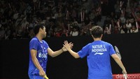 Tontowi/Liliyana merayakan kemenangan.
