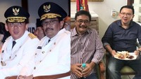Foto kiri saat Djarot dilantik Ahok sebagai Wakil Gubernur DKI, sedangkan foto kanan saat keduanya bertemu di hari Ahok bebas (Foto: Dok. detikcom dan Instagram Happy Djarot)
