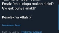 Padahal anak kalau makan kan pasti karena lapar ya. Duh yang ini emaknya siapa nih, galak banget. Foto: Twitter
