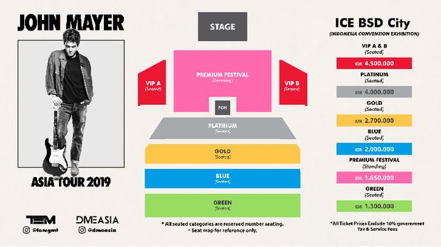 Ini Denah Set Panggung Konser John Mayer di Jakarta