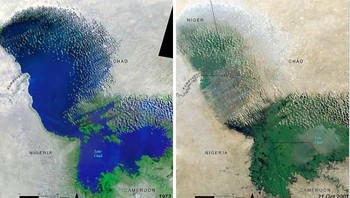 Penampakan gambar dari satelit yang menunjukkan perubahan sungai di Nigeria. (Foto: Boredpanda)