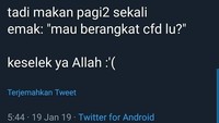 Pasti ada alasan kenapa sang anak tiba-tiba makan pagi-pagi. Tak heran kalau ibu menyindir apa yang dilakukan anaknya. Foto: Twitter