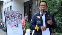Ridwan Kamil membuka pameran foto Antara Jabar bertajuk ARKE kilas Balik Jabar 2018.
