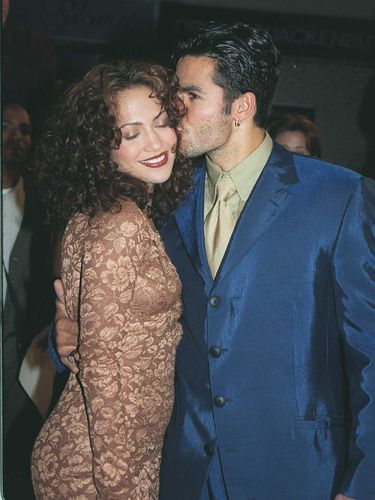 4/7/97 Los Angeles, CA Jennifer Lopez and husband Ojani Noa at the premiere of the new movie 