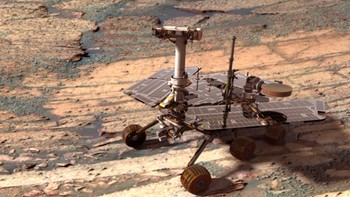 Opportunity hanya dijadwalkan meneliti planet Mars selama 90 hari. Namun ia terus dalam kondisi prima hingga dapat dimanfaatkan sampai 15 tahun kemudian. Ini adalah gambar ilustrasinya saat di Mars. Foto: NASA