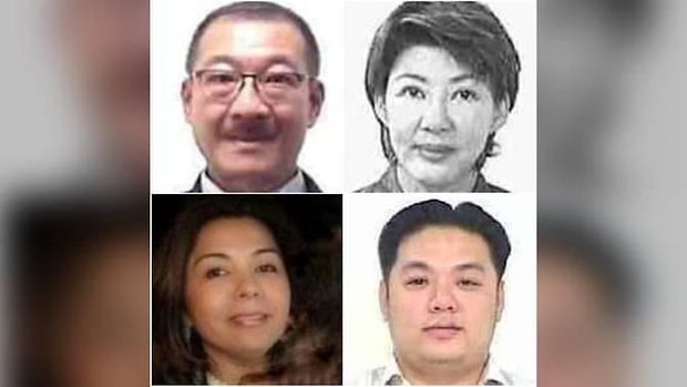 (Dari kiri atas searah jarum jam) Ayah Jho Low, Low Hock Peng; ibunda Jho Low, Goh Gaik Ewe; kolega Jho Low, Tan Kim Loong dan Shabnam Naraindas Daswani alias Natasha Mirpuri.