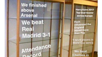 Peluang Tottenham meraih trofi pun kembali kandas. Tampak lemari trofi mereka masih kosong, hanya pretasi seperti mengalahkan Real Madrid atau ranking di atas Arsenal, tapi tidak juara. Foto: istimewa