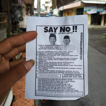 Beredar Selebaran 'Say No Jokowi', TKN: Kampanye Hitam Tindakan Pengecut!