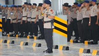 Pantauan detikcom di gedung parkir Mapolda Metro Jaya, Jumat (25/1/2019) pukul 09.16 WIB apel itu sudah dimulai.