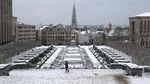 Kala Taman di Brussels Memutih Karena Salju