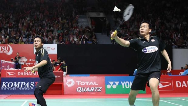 Mohammad Ahsan/Hendra Setiawan kalah di final Indonesia Masters 2019.