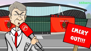 Digambarkan sudah ada seruan Emery out. Foto: istimewa