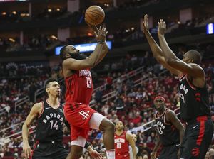 Hasil NBA: Rentetan 30 Poin Harden Lanjut, Rockets Kalahkan Raptors