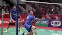 Tontowi/Liliyana melangkah ke partai puncak setelah bermain sengit dengan Soon/Goh di partai semifinal, di Istora, Senayan, Sabtu (26/1/2019).