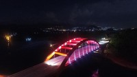 Jembatan Holtekamp bakal melintang 1.328 meter di atas Teluk Youtefa. Dari total panjang jembatan itu, 732 meter-nya merupakan bentang utama.Foto: Dok.Pool/PT PP (Persero) Tbk