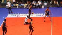 Tim putra BNI 46 bertanding melawan Sidoarjo Aneka Gas Industri di Sritex Arena, Solo, Sabtu (26/1/2019) malam. Istimewa/BNI.