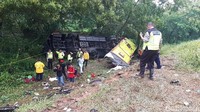 Kecelakaan tersebut tepatnya berada di KM 70.400/B, Kabupaten Purwakarta, Jawa Barat..