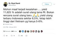 RI Beri Yield 11,625%, Rizal Ramli: Maaf Terjadi Kesalahan