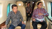 Begini momen Wakil Presiden Jusuf Kalla (JK) dan Gubernur DKI Jakarta Anies Baswedan meninjau sejumlah titik kemacetan di wilayah Jabodetabek via udara. Dok. Setpres.