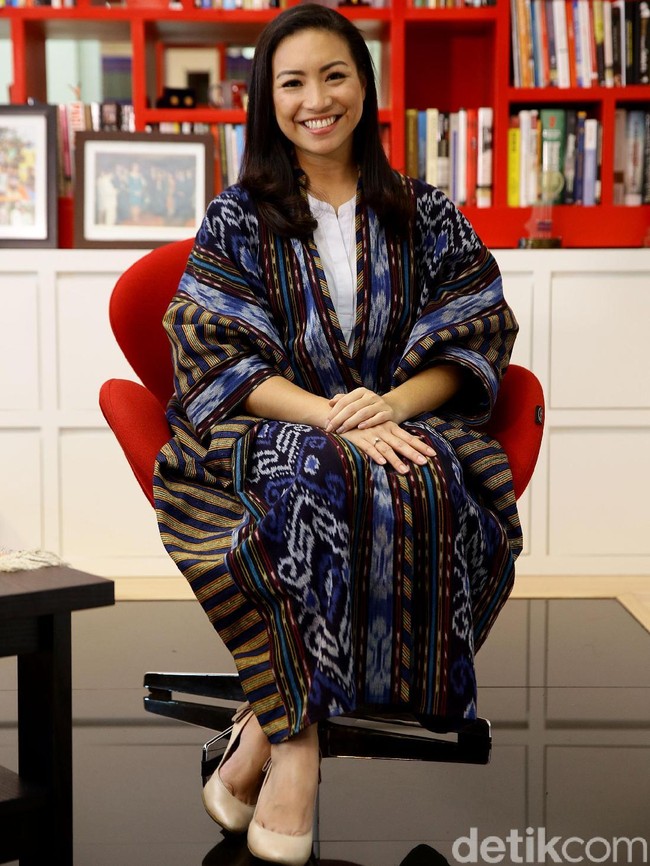 Rahayu Saraswati merupakan calon wakil wali kota Tangerang Selatan, berdampingan dengan calon wali kota Muhamad, sebagai paslon nomor 1.  Foto: Rachman Haryanto