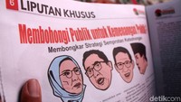 Kemudian di kolom Liputan Khusus ada berita berjudul Membohongi Publik untuk Kemenangan Politik? dengan karikatur Ratna Sarumpet, Fadli Zon, Sandiaga Uno, dan Prabowo Subianto.
