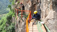 Spot foto itu disiapkan di Tebing Gumuk Reco yang berada Desa Sepakung, Kecamatan Banyubiru, Kabupaten Semarang. (Aji Kusuma/detikTravel)