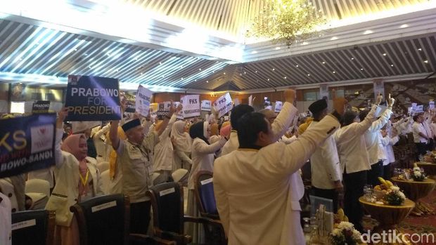 Spanduk dukungan untuk Prabowo di Konsolidasi Nasional PKS
