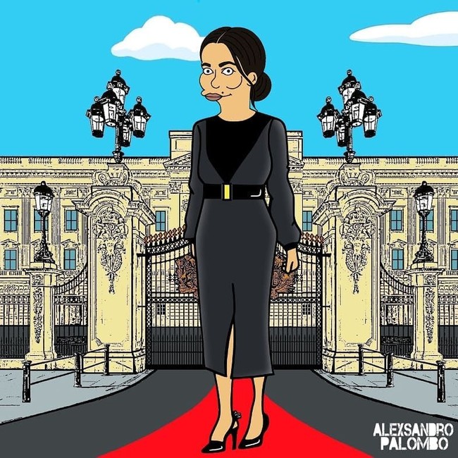 Meghan kerap tampil bergaun hitam. Salah satunya adalah gaun midi Givenchy berikut yang membuat ia banyak dipuji. Foto: Instagram AleXandro Palombo