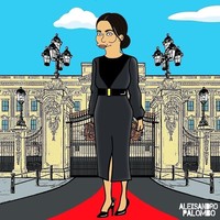 Meghan kerap tampil bergaun hitam. Salah satunya adalah gaun midi Givenchy berikut yang membuat ia banyak dipuji. Foto: Instagram AleXandro Palombo