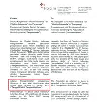 Besok Finalisasi Akuisisi Holcim oleh SMGR Selesai