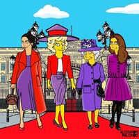 Palombo memilih Meghan Markle sebagai gambaran toko feminisme yang memiliki karakter dan gaya yang kuat. Dia mengilustrasikan Meghan sebagai bagian dari keluarga Simpsons bersama Putri Diana, Ratu Elizabeth dan juga Kate Middleton. Foto: Instagram AleXandro Palombo