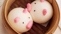 Bukan hanya cake, babi juga bisa dibuat menjadi bakpao. Bentuknya yang gemuk membulat bikin babi ini bikin selera makan meningkat. Foto : instagram @maugirl777