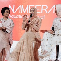Bella mengaku memiliki misi yang sejalan dengan Nameera Aquatic Botanical. Ia ingin mengajak muslimah untuk tampil cantik sesuai fitrah dengan merawat kulit dengan baik. Foto: Silmia Putri/Wolipop