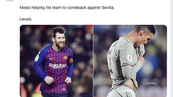 Satu lagi bahan bully untuk Ronaldo dengan membawa-bawa Messi. (Foto: Internet/Twitter)