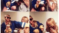 Berkumpul bersama penyanyi lainnya, jadi cara Hyolyn menghabiskan waktu luang. Wah mereka benar-benar terlihat akrab, ya? Foto: Instagram @xhyolynx