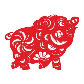 Chinese style of papercut art for year of the rabbit