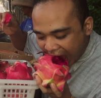 Waduh! Incess Lubis alias Fahrit Mufama Makan Buah Naga dan Kulitnya