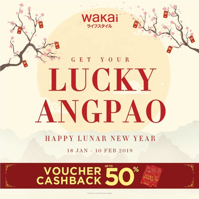 Wakai juga ikut merayakan pergantian tahun baru China dengan memberi sale khusus Imlek. Hingga 10 Februari, Anda berkesempatan mendapatkan cashback hingga 50% pembelian dengan minimal transaksi Rp 500 ribu. Foto: Instagram/Twitter