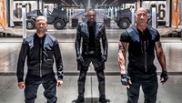 Film Hobbs and Shaw menampilkan tiga bintang utama yakni Dwayne Johnson, Jason Statham dan Idris Elba. Dok. Instagram/hhgarcia41